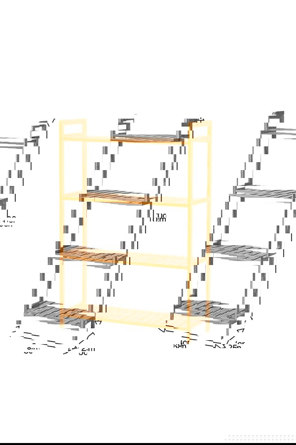Living and Home 4 Tier Wood Audriel Bookcase