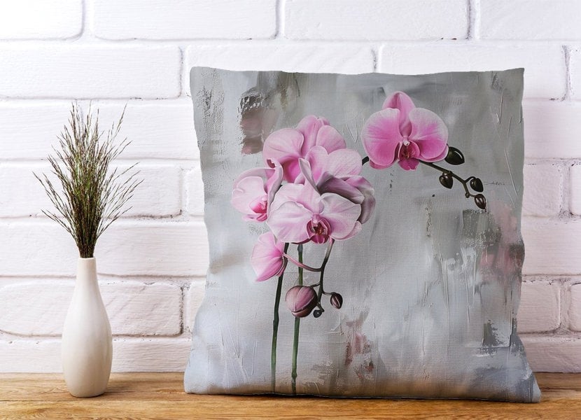 Warren Reed Pink Orchids Cushions