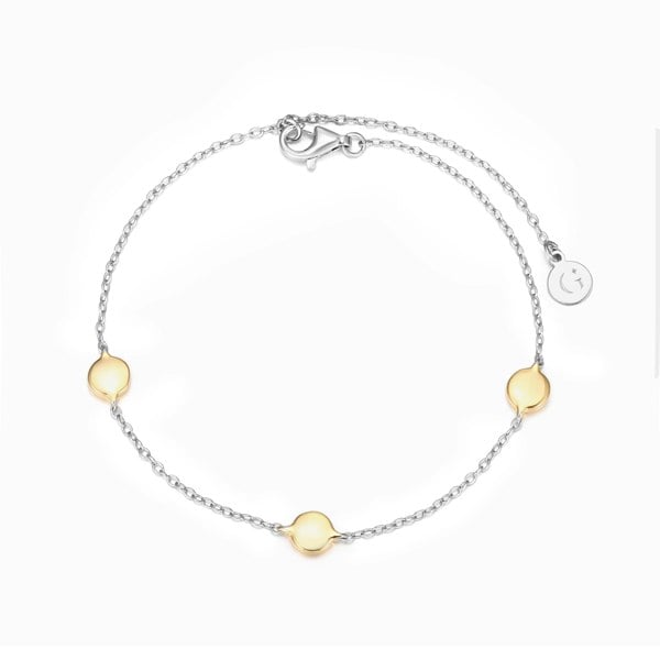 Gold Trip Two Tone Gold Disc Charm Bracelet