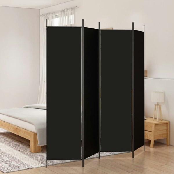 Berkfield 4-Panel Room Divider Black 200x200 cm Fabric