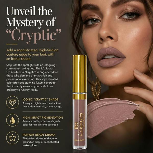 Aquarius LA Splash Lip Couture Cryptic Soft Matte Liquid Lipstick Long Lasting Waterproof