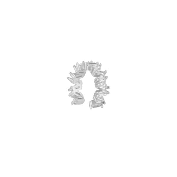 Spero London Irregular Baguette Ear Cuff No Piercing Sterling Silver - Single