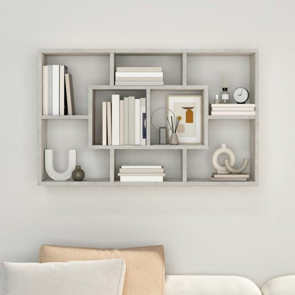 Berkfield Wall Shelf Concrete Grey 85x16x52.5 cm Engineered Wood