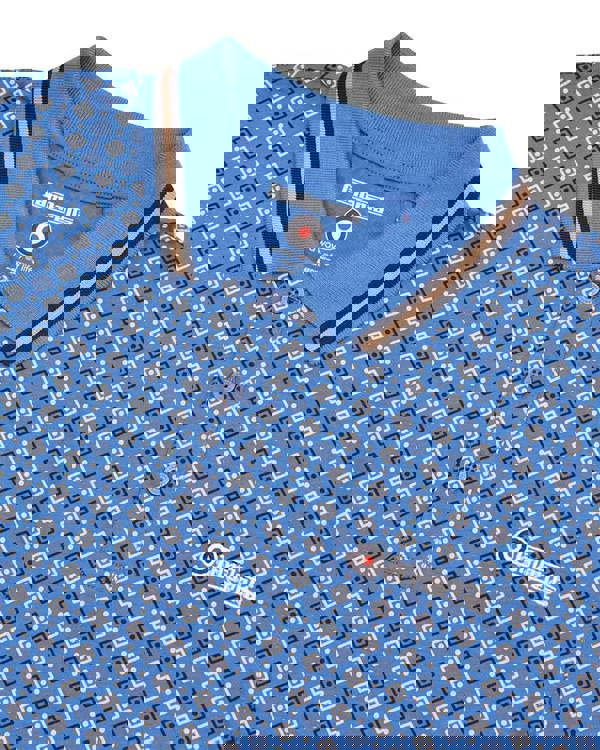 Lambretta All Over Geometric Mens Smart Classic Retro Polo Shirt