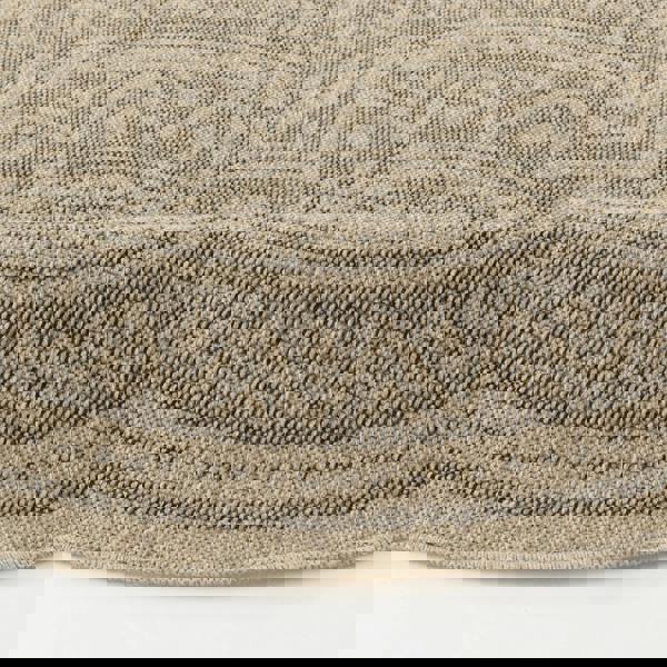 Livabliss Round Encore-Cottage Tan Black Beige Brown In- & Outdoor Rug