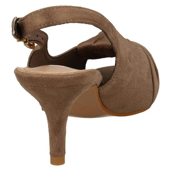 Spot On Ladies Spot On Wide Fit Sling Back Shoes With A Kitten Heel F12110