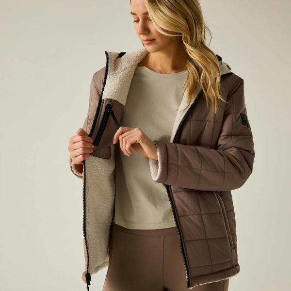 Regatta Womens/Ladies Frankie Reversible Padded Jacket - Mocha/Light Vanilla - 