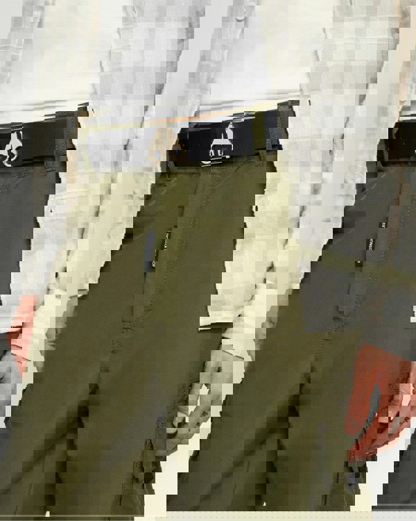 Moose Knuckles Mens Gold Logo Icon Belt