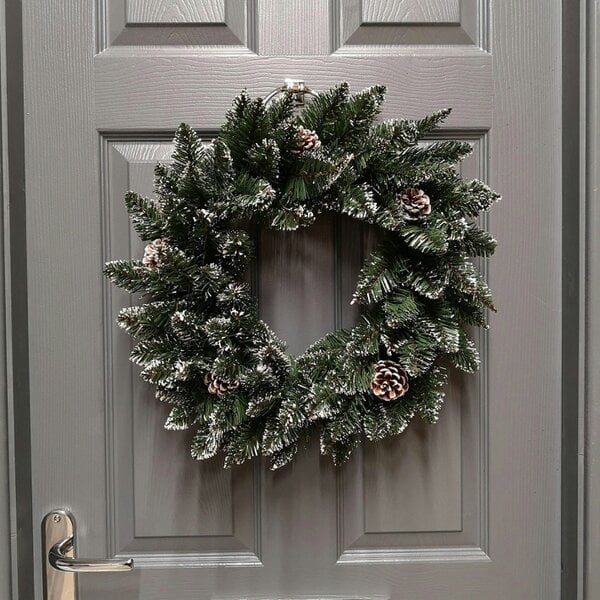 Samuel Alexander Premier Rocky Mountain Snow Tipped Christmas Wreath 50cm