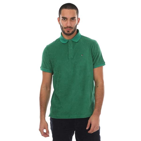 Tommy Hilfiger Mens Micro-Towelling Regular Polo Shirt - Green