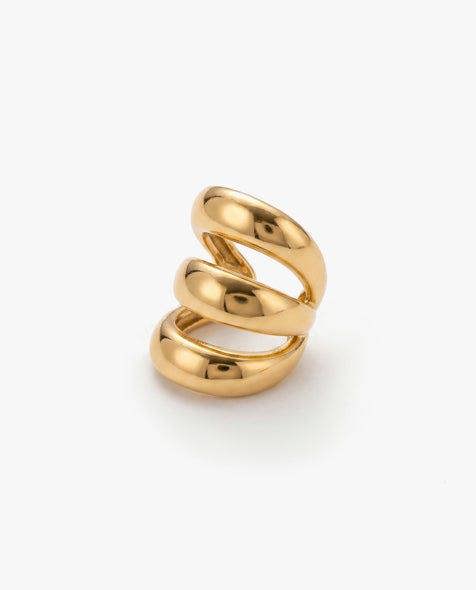 Elk & Bloom Triple Wrap 14k Gold Huggie Hoop Ear Cuff