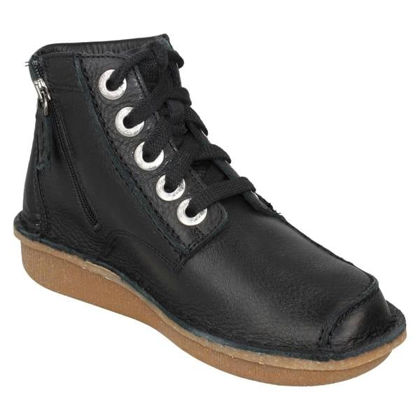 Clarks Ladies Clarks Lace Up Casual Ankle Boots Funny Cedar