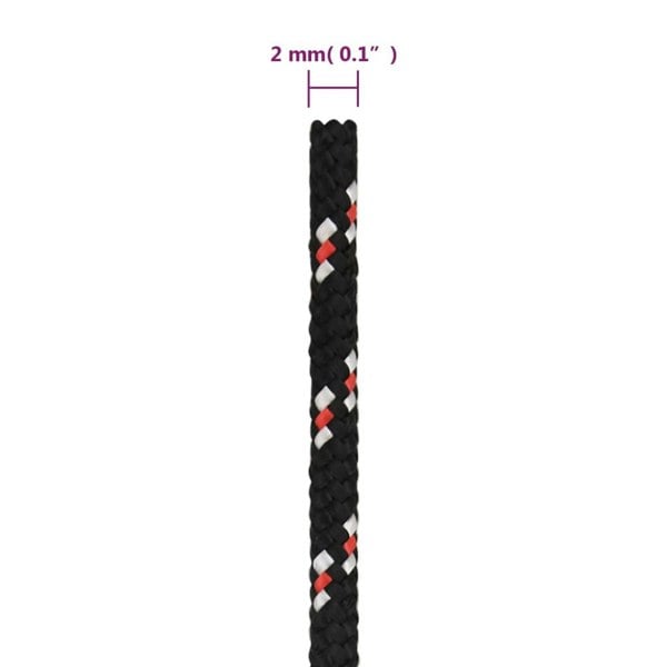 Berkfield Boat Rope Black 2 mm 100 m Polypropylene