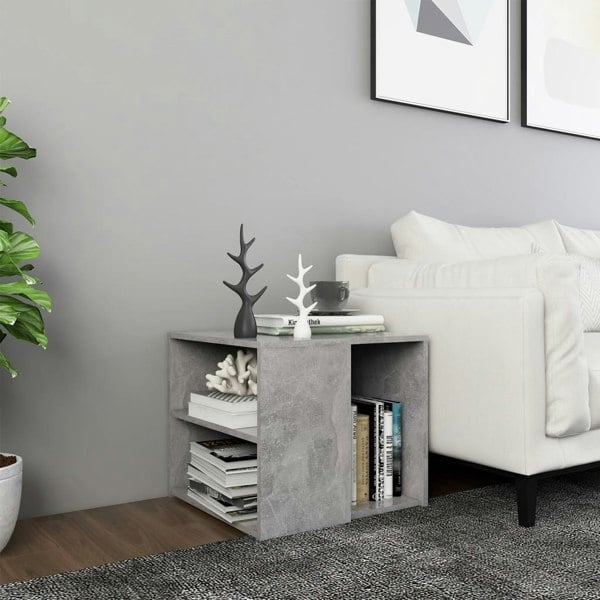 Berkfield Side Table Concrete Grey 50x50x45 cm Engineered Wood