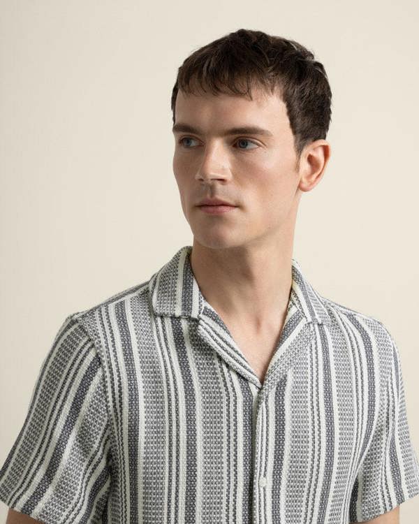 Larsson & Co Olsen - Waffle Stripe Short Sleeve Shirt