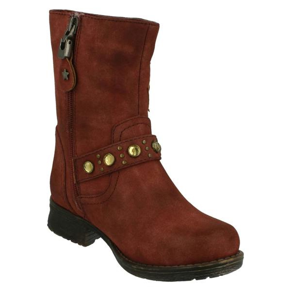Spot On Girls Spot On Biker Style Studded Boots