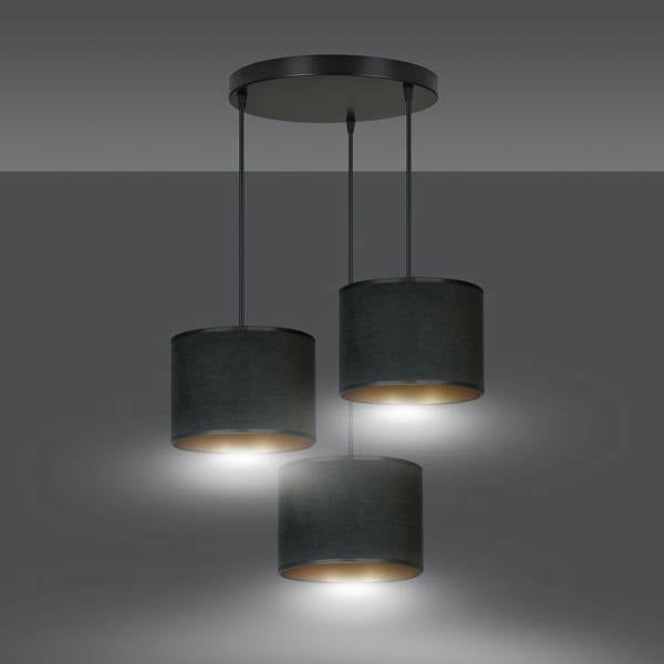 Emibig HILDE Pendant lamp 3 x E27 Black with Black Shade
