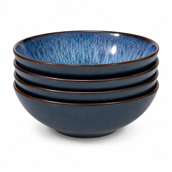Blue Reactive Glaze Ceramic Cereal Bowls