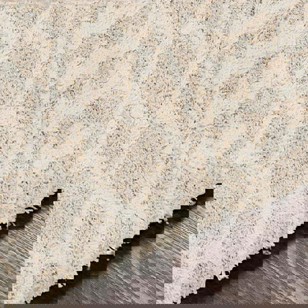 Livabliss Urban Shag-Geometric Cream Beige Soft Plush Pile Rug