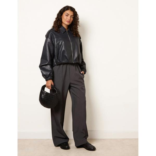Blue Vanilla Puffball Zip Front PU Leather Jacket