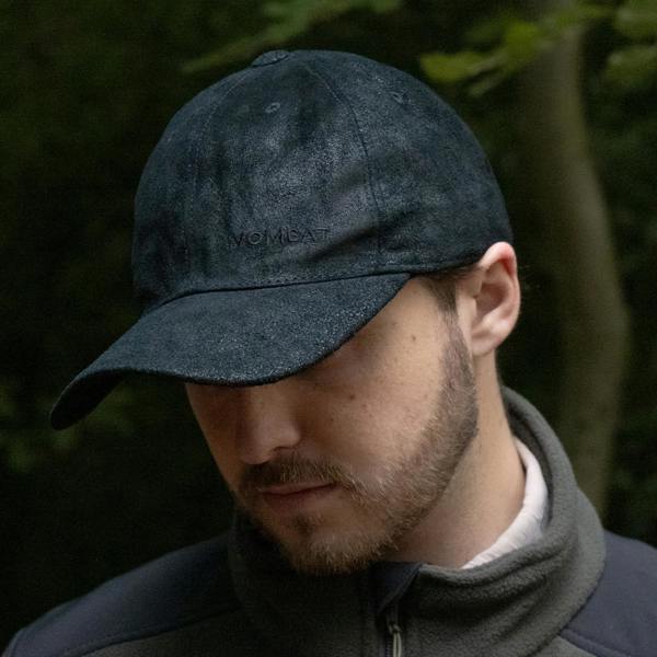 Wombat Leather Wombat Hiker Distressed Leather Baseball Hat – Black