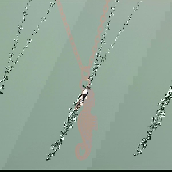 Crystal Seahorse Necklace - Sterling Silver - MYLEE London