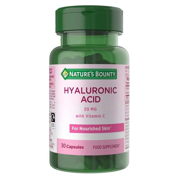 Nature's Bounty Vitamins Hyaluronic Acid 20mg with Vitamin C Capsules x 30
