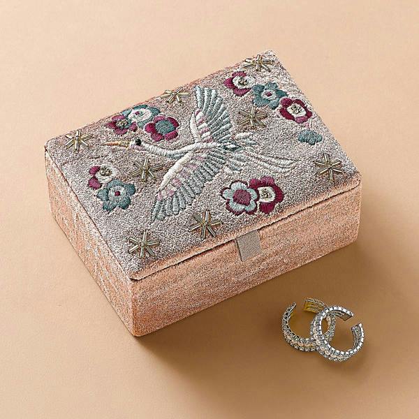 Pia Wings of Fortune Blush Velvet Jewellery Box