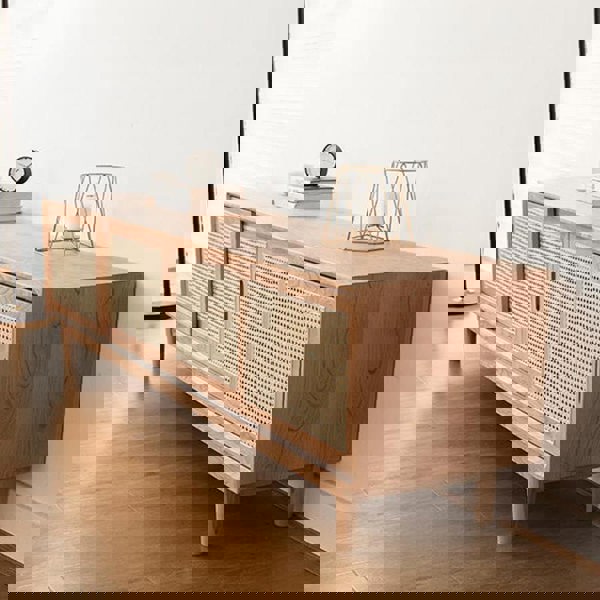 Randal Cane TV Stand, Natural Rattan & Wood-Weilai Concept-Weilai Concept