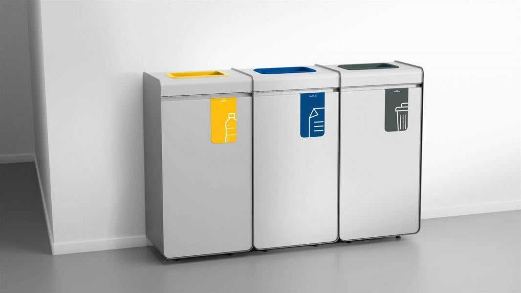 Durable 55L General Waste Bin | Sheet Steel Recycling Separation Bin | DURASORT®