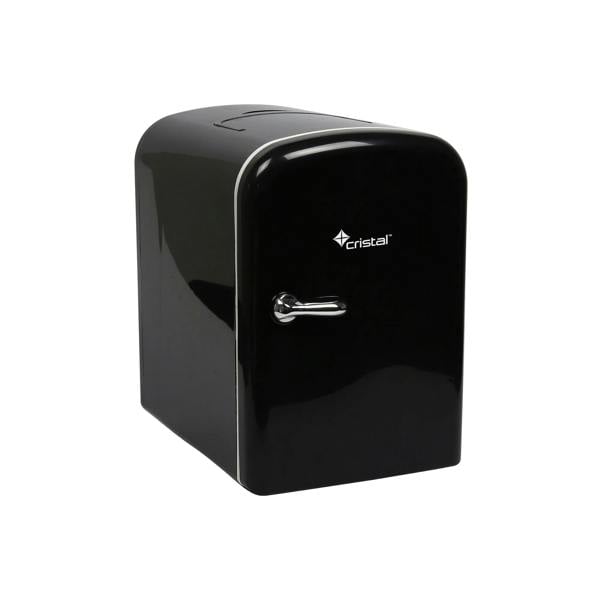 Cristal 4L Compact Cooler (Mini Fridge Style) with Built-in 12V Adapter - Black