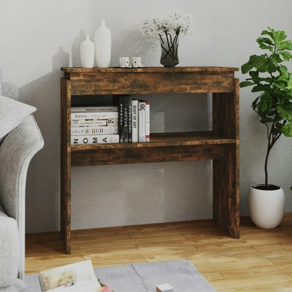Berkfield Console Table Smoked Oak 80x30x80 cm Engineered Wood