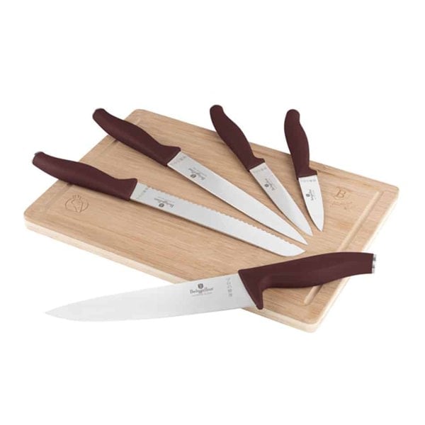 Berlinger Haus 6-Piece Knife Set with Bamboo Cutting Board BH/2965 Bordeaux