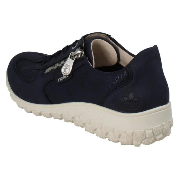Rieker Womens Rieker Extra Wide Detailed Lace Up Trainers With Side Zip 59501