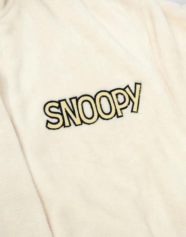 Peanuts Womens White Snoopy Hooded Bathrobe