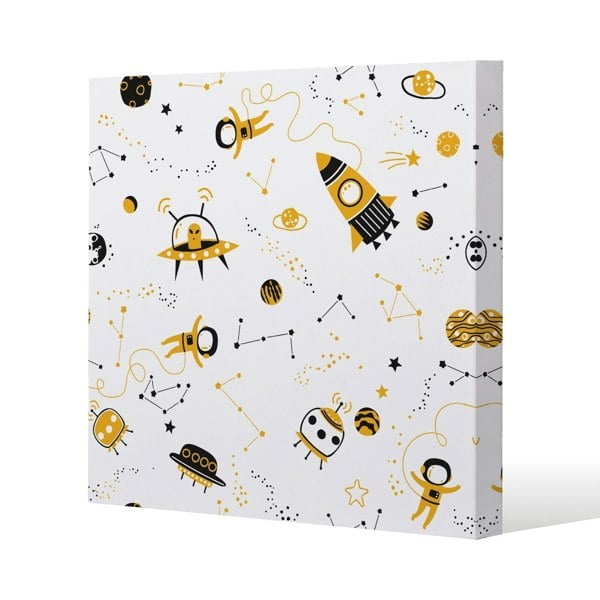 Benjamin Tate Design Space Pattern Slim Style Canvas Print  30x30cm , 15mm Slim Real wood.