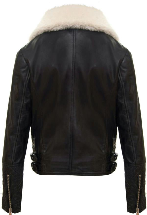 Infinity Leather Kids Jackets Girls 100% Leather Detachable Collar Biker Jackets (3-13 Years)