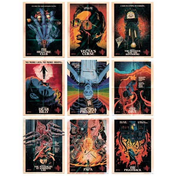 Stranger Things Season 4 Print Set (Pack Of 9) - Multicoloured