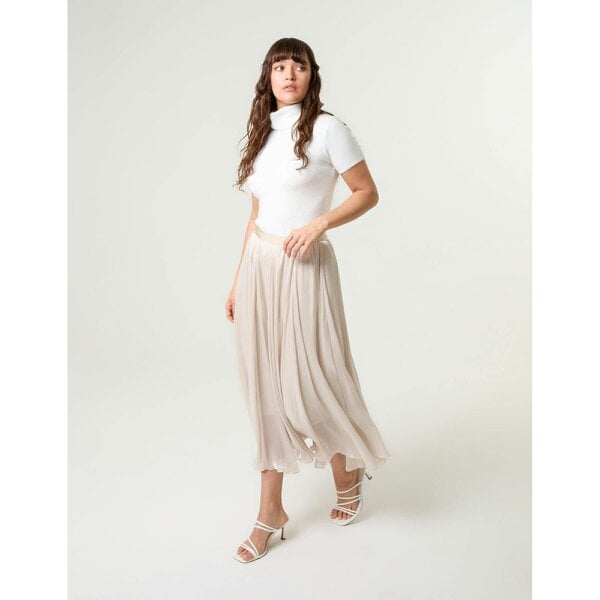 Blue Vanilla Mesh Tulle Pleated Skirt