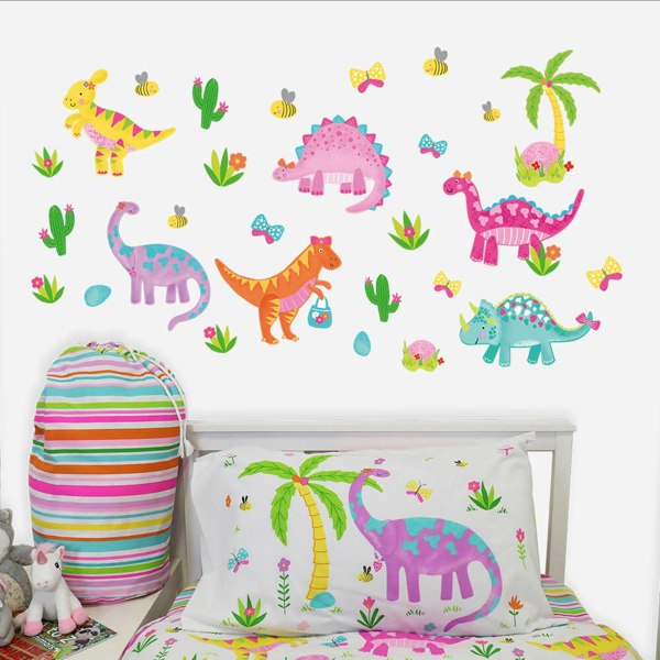 Happy Linen Company Daisy Dino Wall Stickers