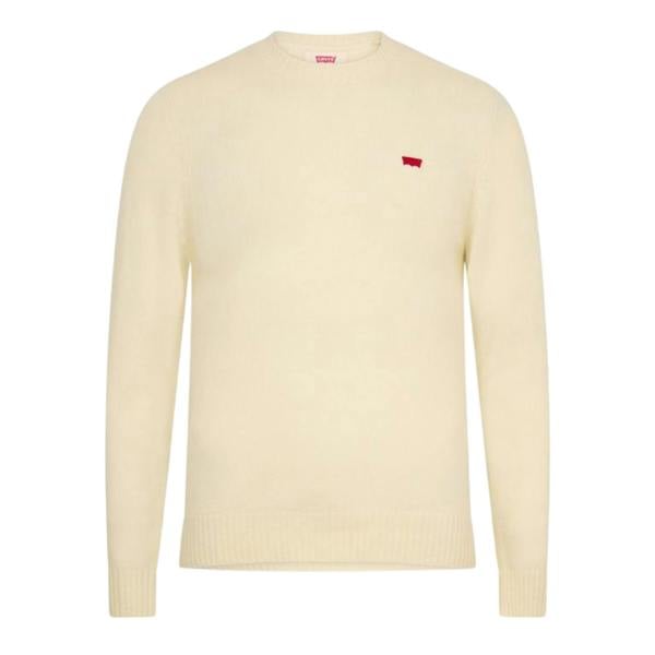 Levis Mens Batwing Logo Crew Neck Jumper - Cream - 