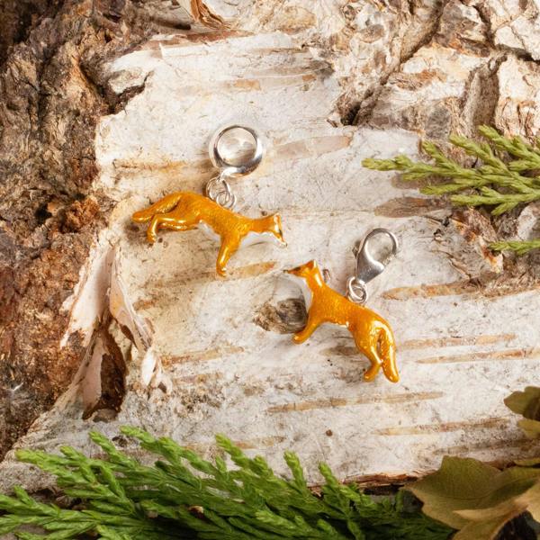 Mylee London Fox Charm - Enamelled Sterling Silver