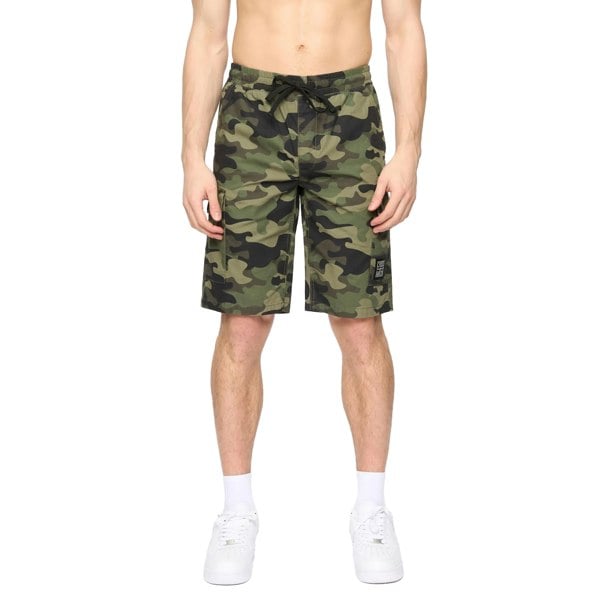 Crosshatch Mens Camtort Camo Shorts - Olive Camo
