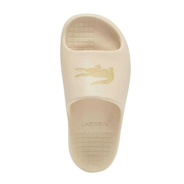 Lacoste Mens Serve Crocodile Holiday Sliders - Off White - 