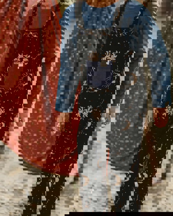 Black Celestial Print Dungarees - image 3