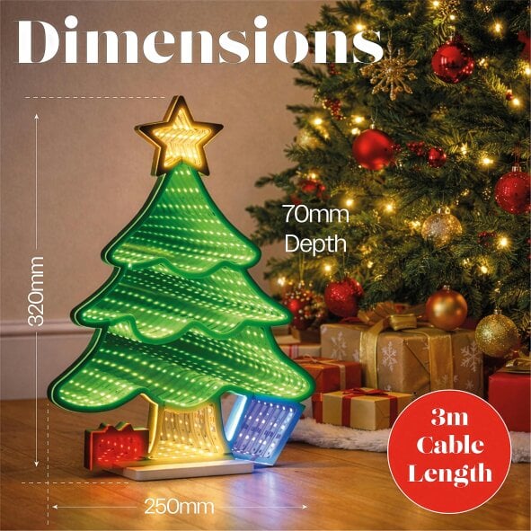 Scotts of Stow Xmas Haus Multicolour LED Infinity Light Tree Indoor Decoration