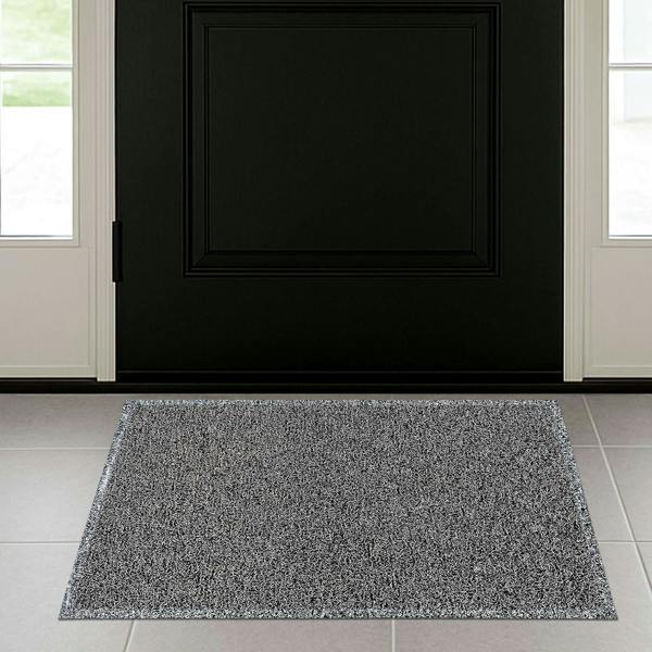 Ultralux Dirt Trapper Door Mat – Heavy Duty Non-Slip Vinyl Indoor/Outdoor Dirt Trapper Entrance Mat – Black & White Coil Mat – Multiple Sizes UTBBW