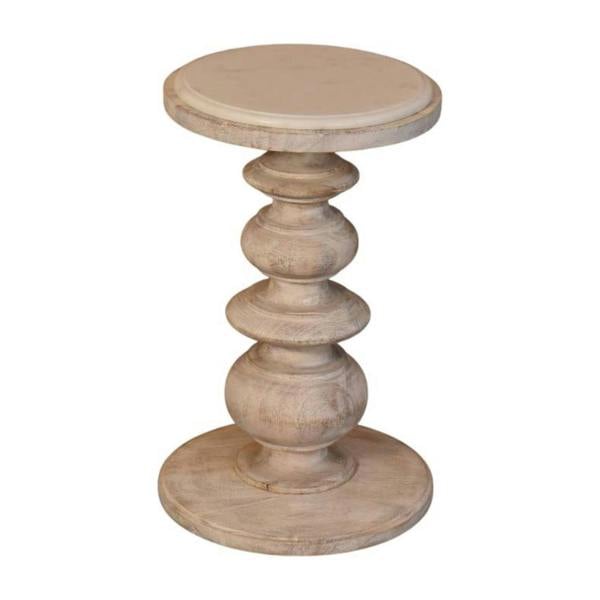 Artisan Furniture Solid Wood The Bellis Marble Accent Table