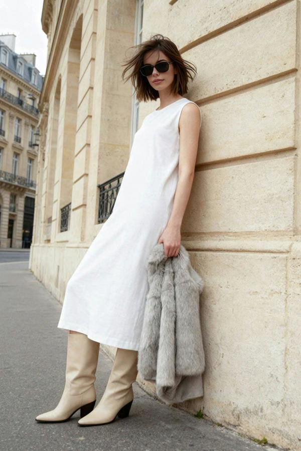 WOVCOR Sleeveless Long Lined Undershirt Dress