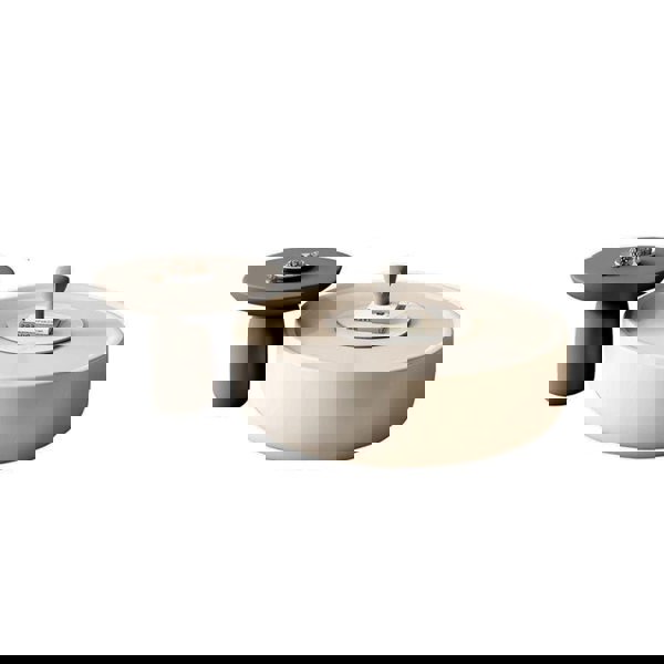 Eudora Modern Nesting Coffee Table Set With TV Stand, Cream And Grey-Weilai Concept-Coffee Table-Weilai Concept